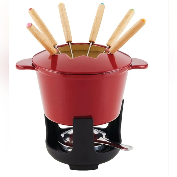 Rachael Ray Red Fondue Pot - cast iron - Picture 1 of 12